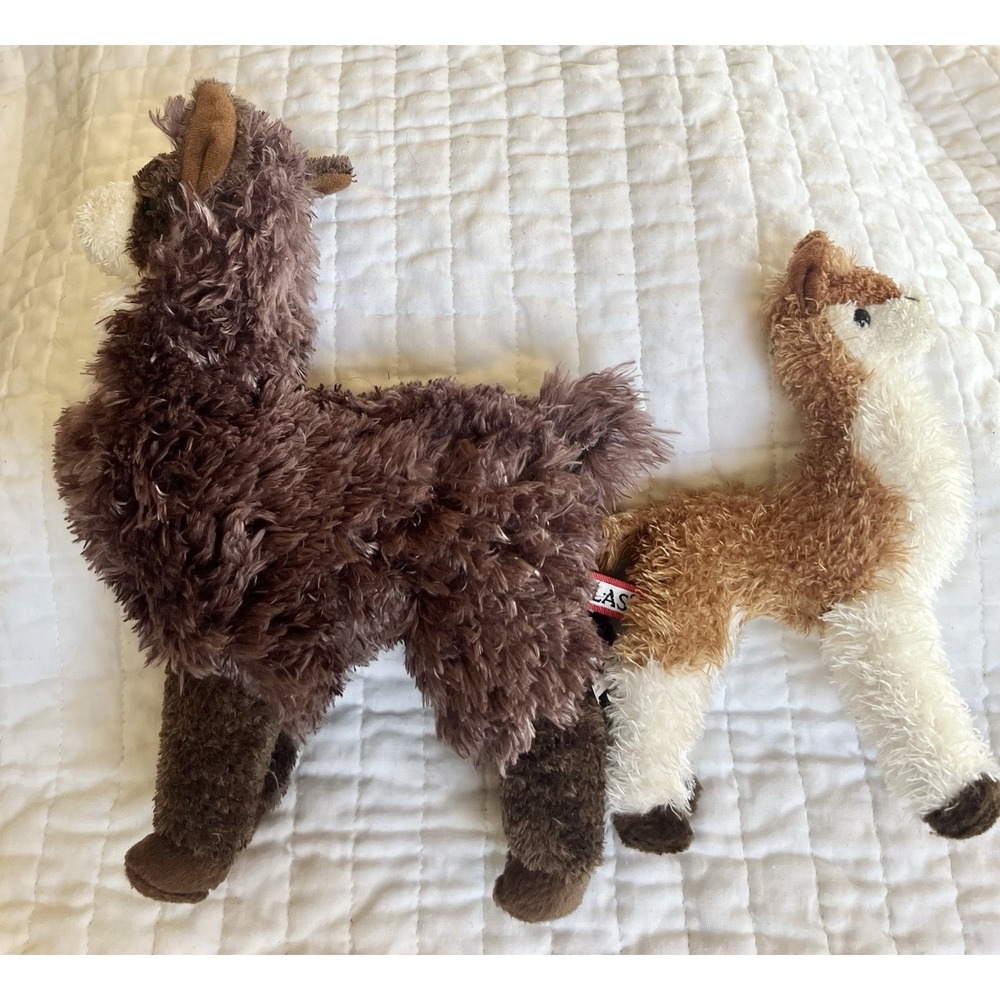 Lot Of 2 Douglas Plush Stuffed #1507 Lena The Lama & #1586 Choco Llama Alpaca